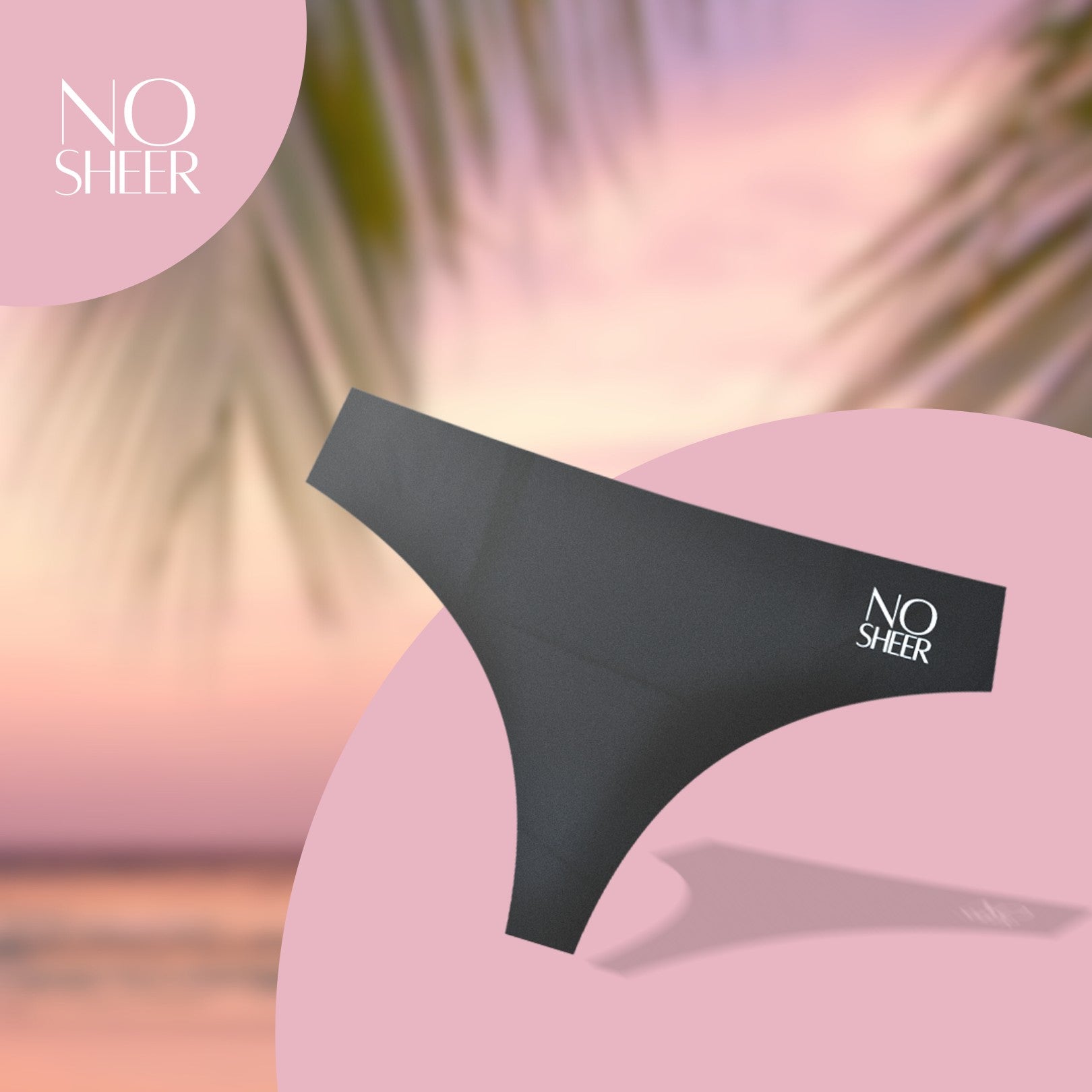 3er Set NOSHEER Anti-Camel-Toe Tanga Schwarz