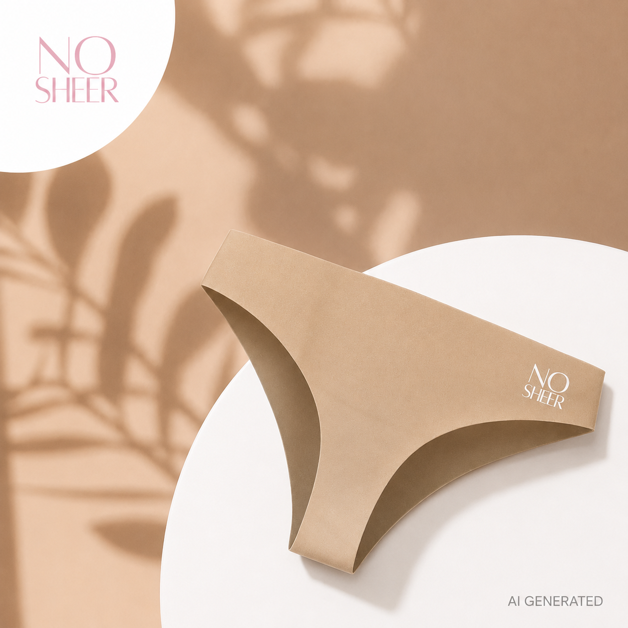 Set of 3 NOSHEER anti-camel toe slip beige