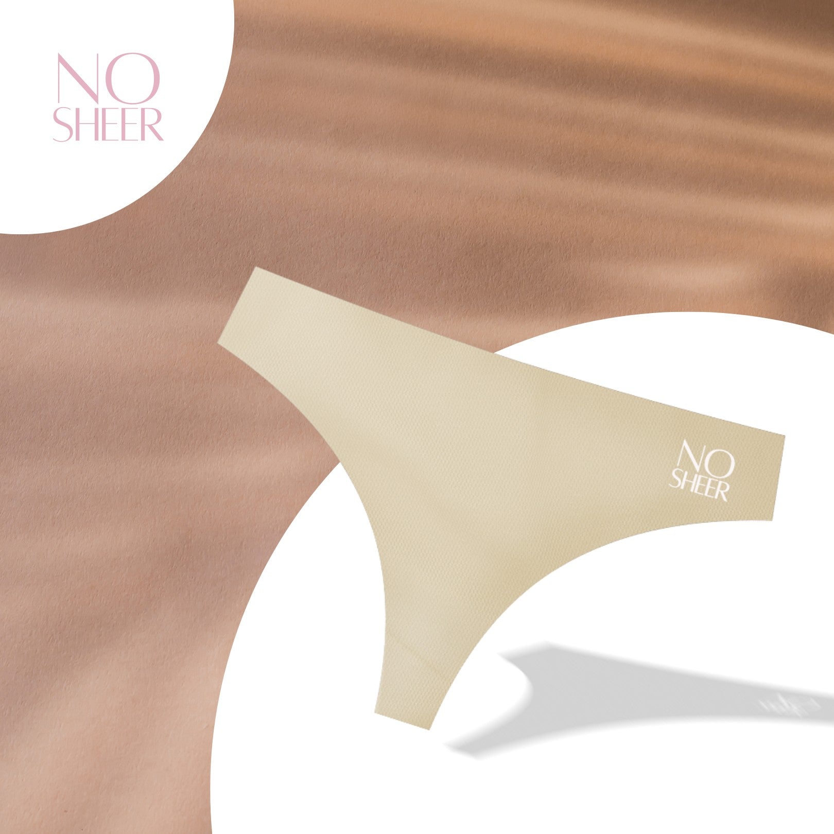 3er Set NOSHEER Anti-Camel-Toe Tanga Beige