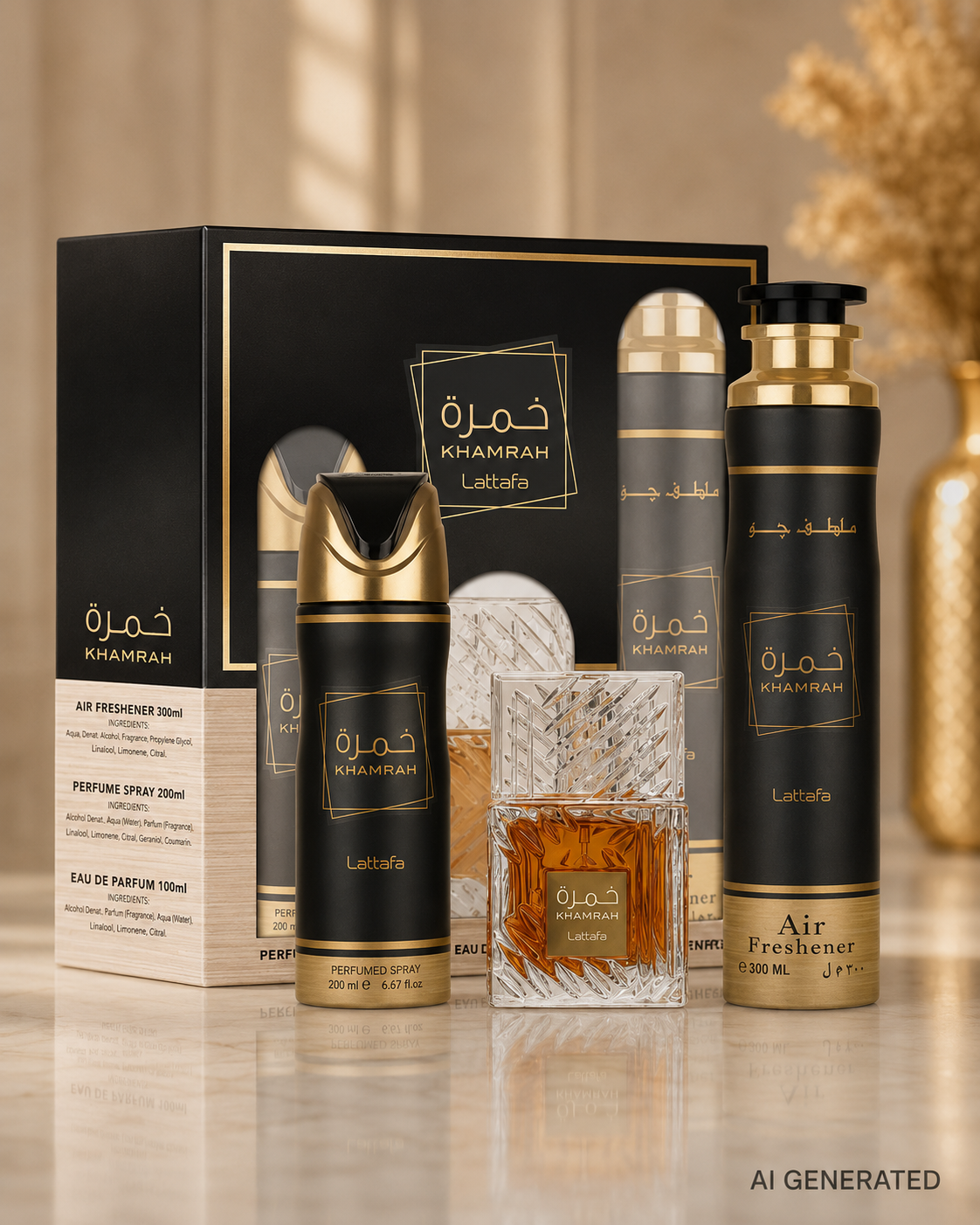 Lattafa 3-piece KHAMRAH GIFT SET (100ml+200ml+300ml)