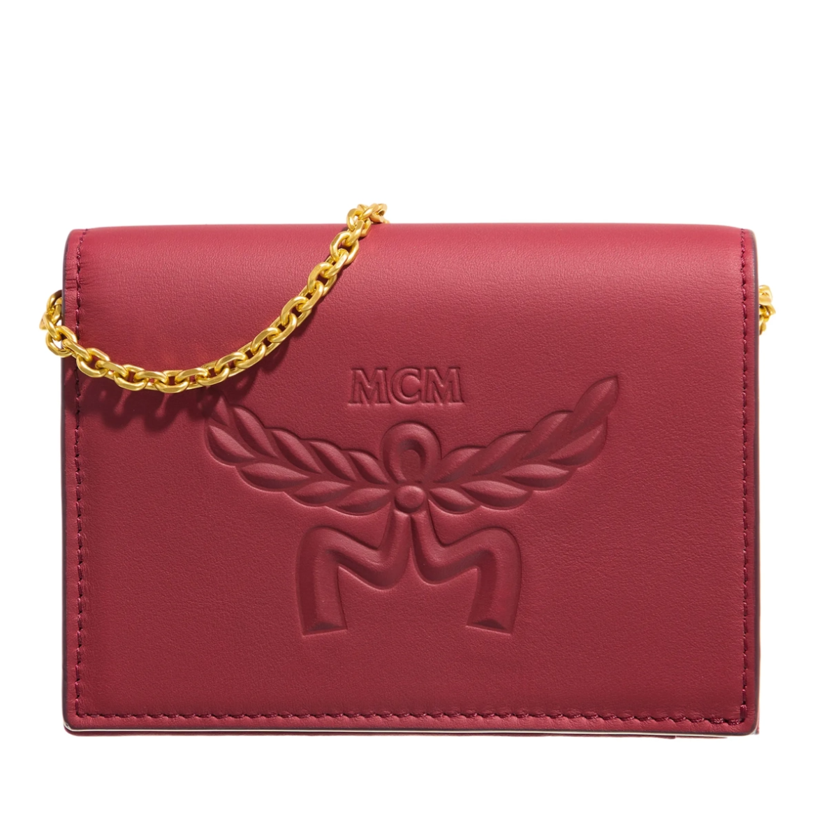 MCM Fold Wallet Crossbody - Rouge Burg/ Weinrot