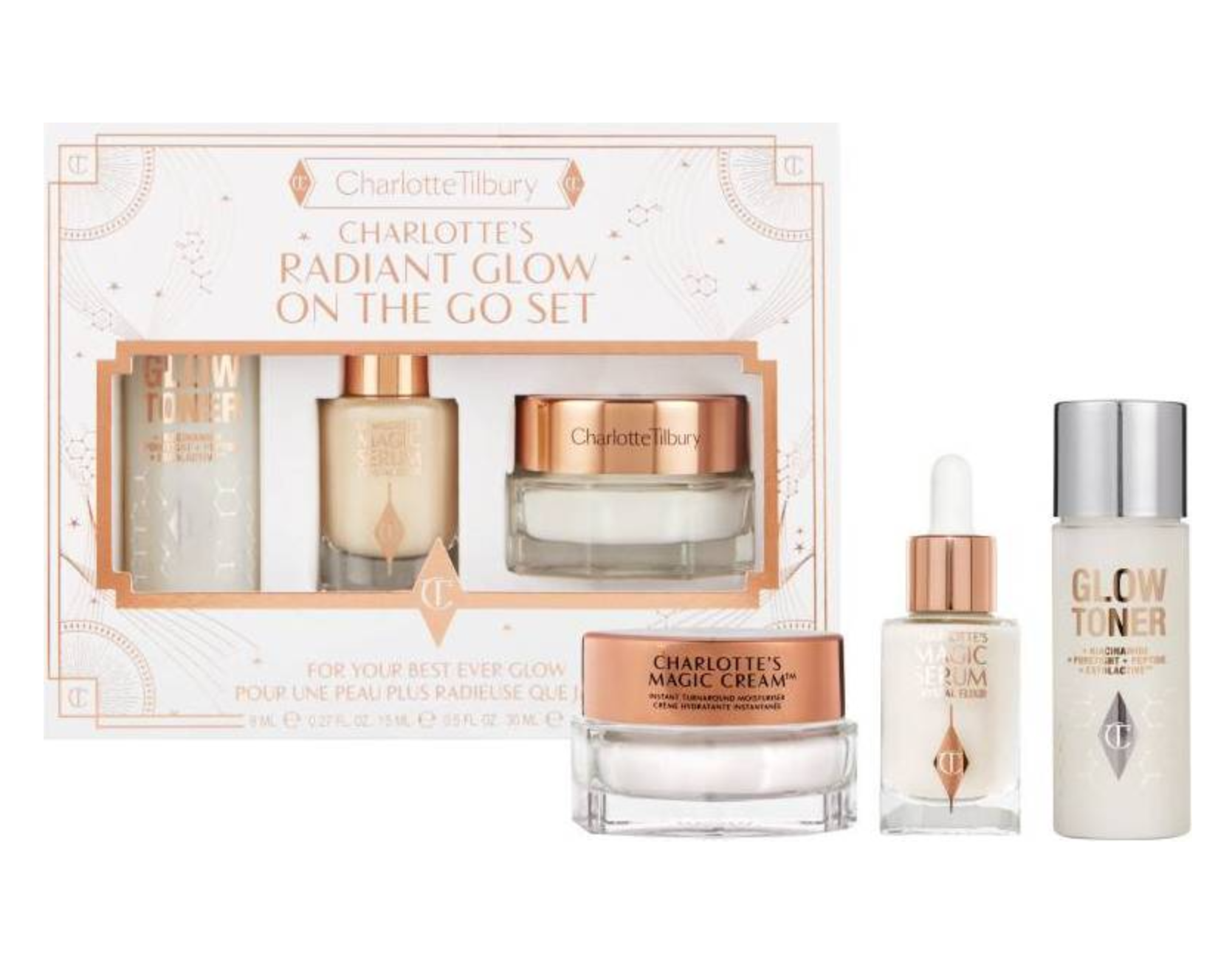 Charlotte Tilbury Radiant Glow On The Go Set (15ml+8ml+30ml)