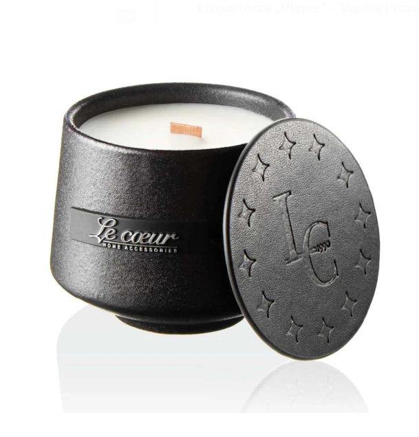 Luxuskerze „Pierre“ – Vanilla Frozen Mint