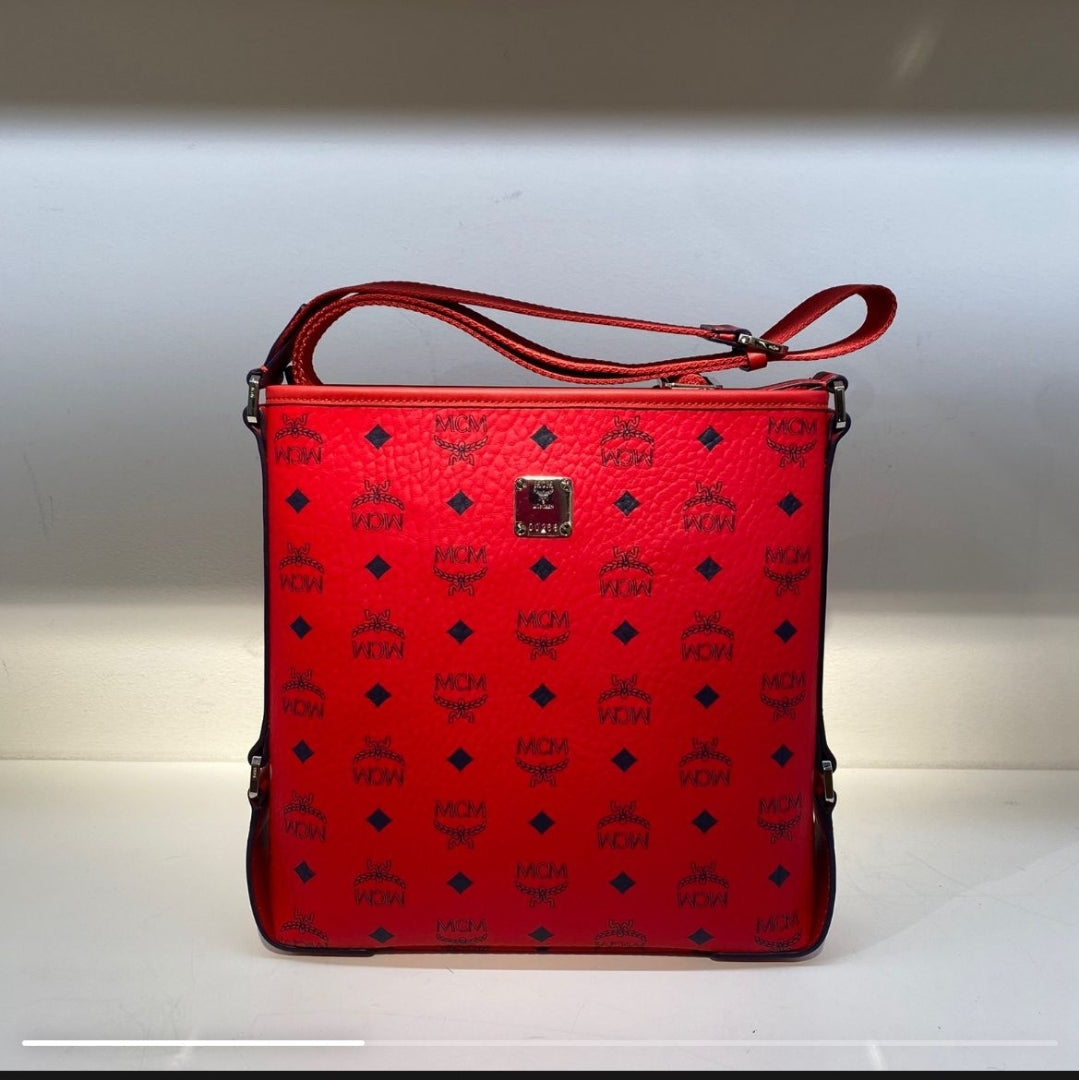 MCM Massenger Small Red Monogram
