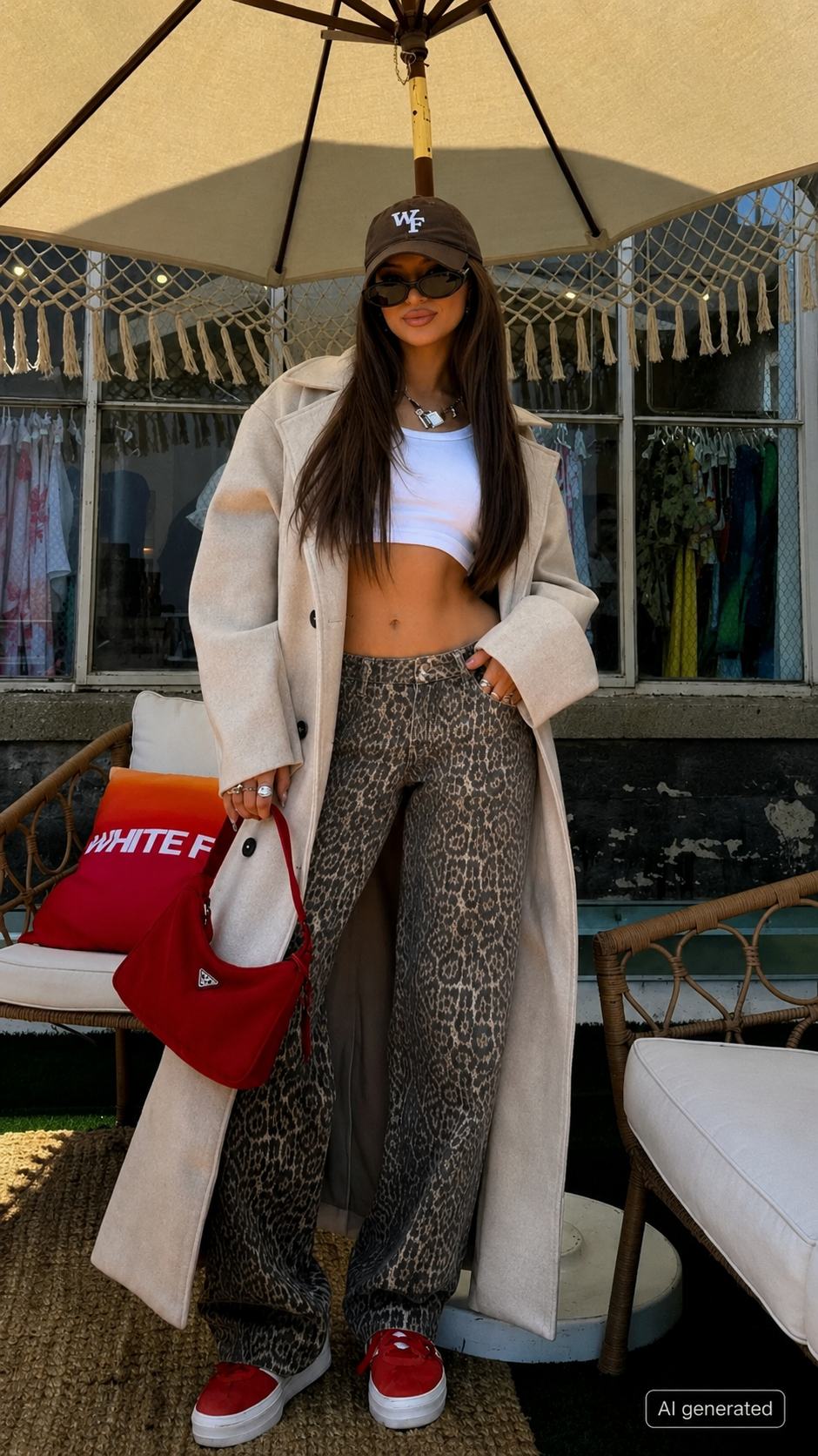 Leo print jeans