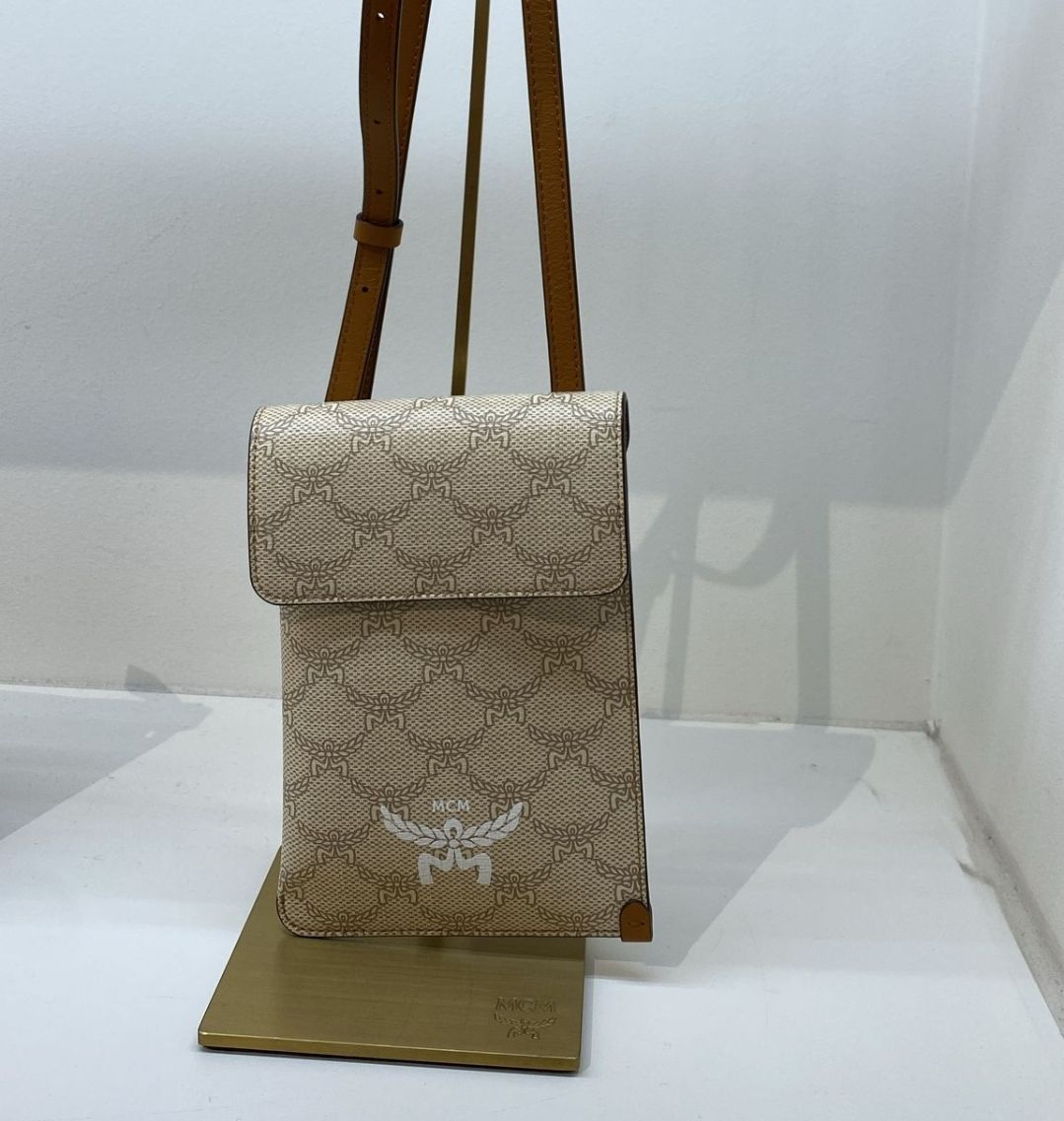 MCM Mini Pouch Crossbody - Beige