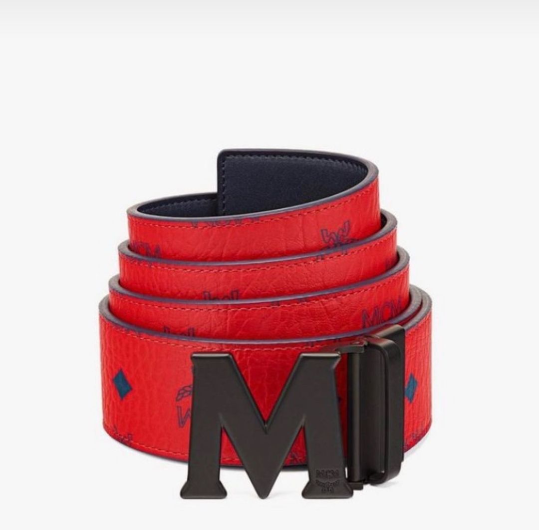 MCM Gürtel Rot Schwarz Monogram