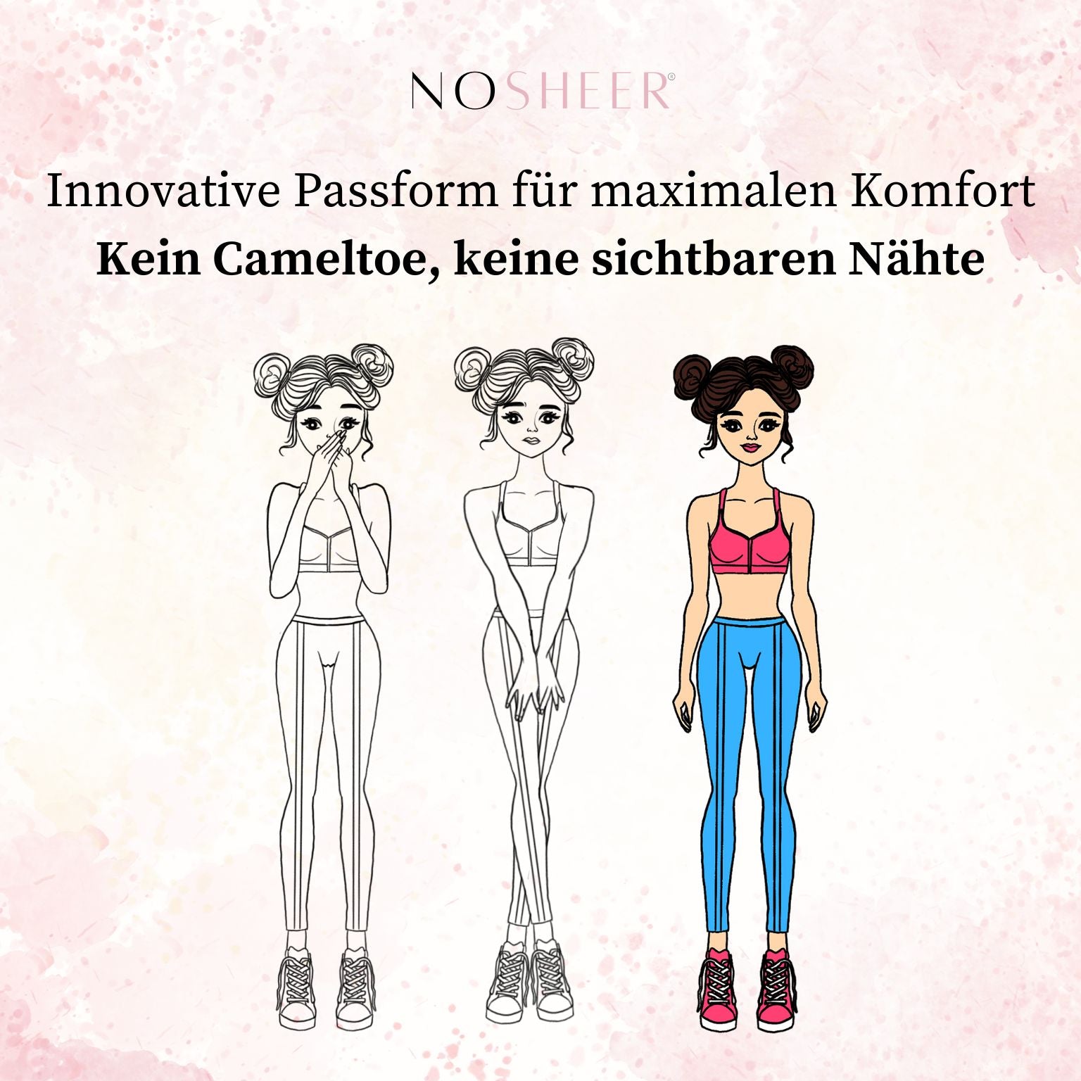 3er Set NOSHEER Anti-Camel-Toe Tanga Schwarz