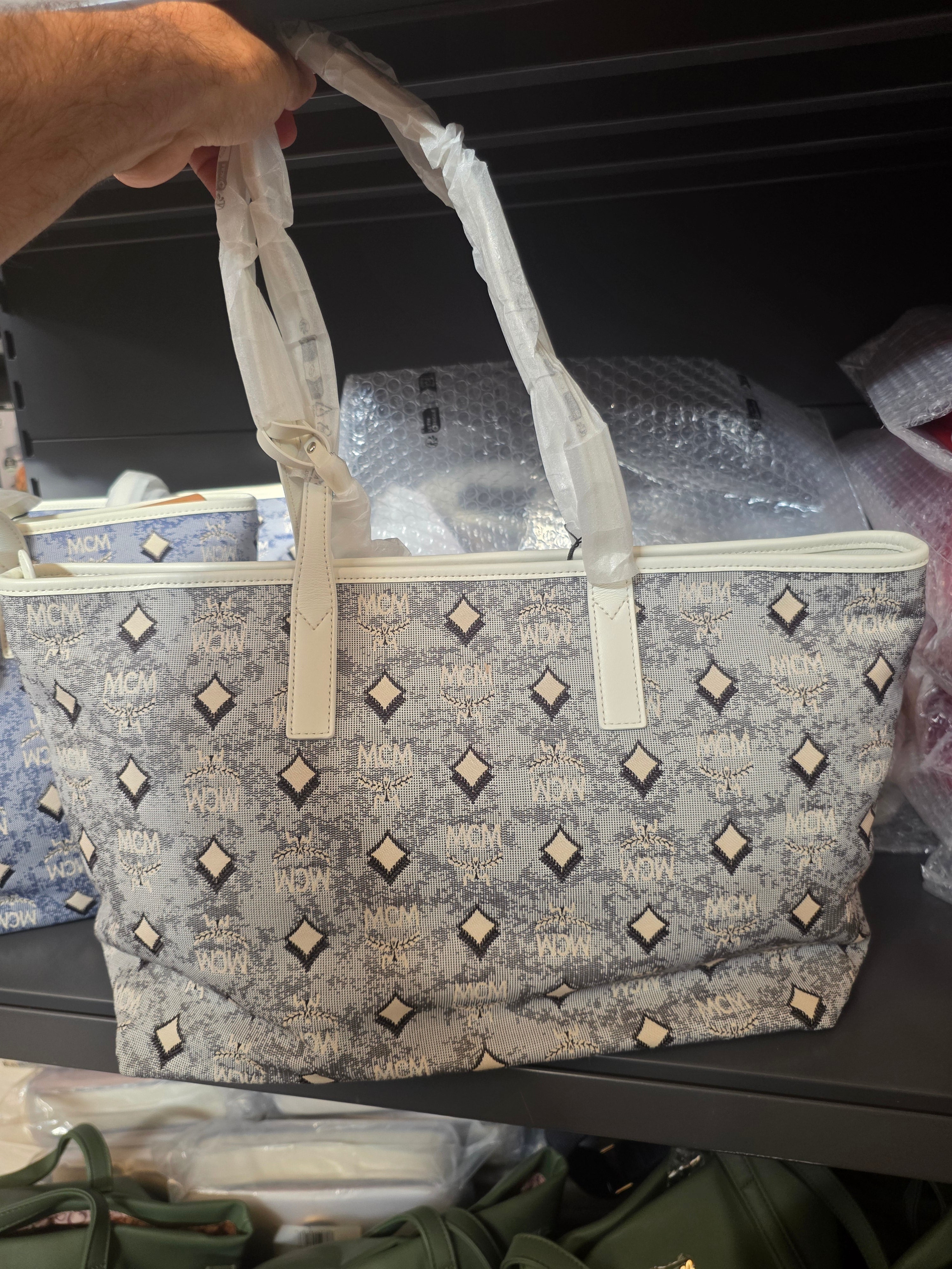 MCM SHOPPER STOFF Schwarz/WEIß