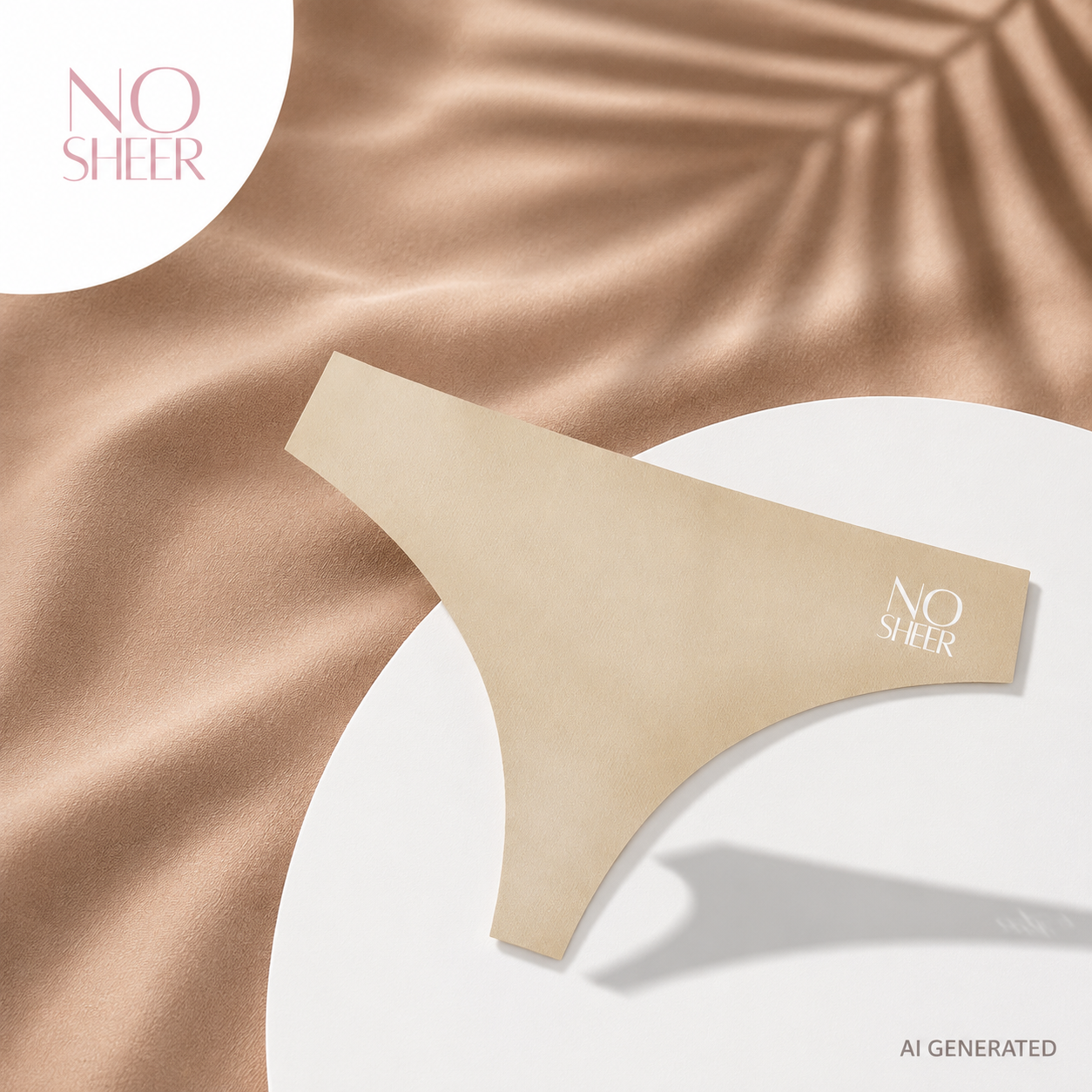 Set of 3 NOSHEER anti-camel toe thong beige