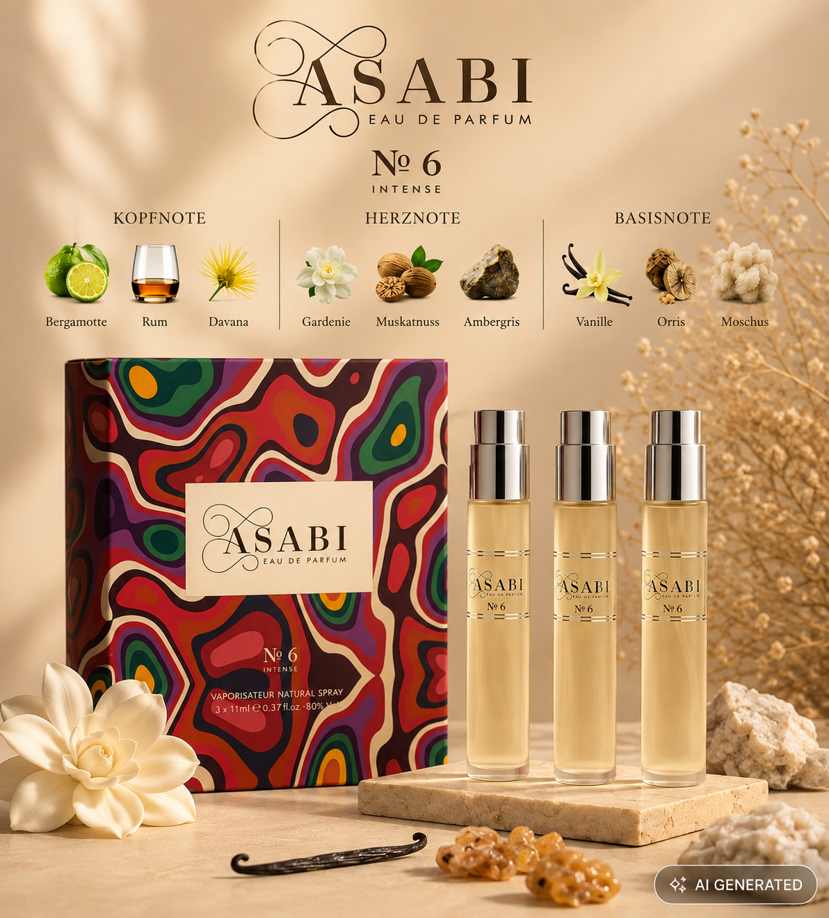 ASABI Nº 6  Eau de Parfum Intense 33ML (3x11ML)