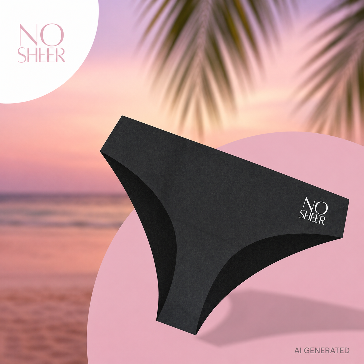Set of 3 NOSHEER anti-camel toe slip black